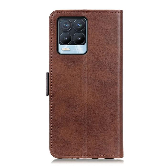 Bild 3, Realme 8 / 8 Pro - Fodral Med Magnetisk Stängning - Brun