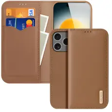 DUX DUCIS iPhone 17 Pro Fodral HIVO &Auml;kta L&auml;der Brun