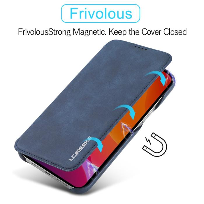 Bild 5, iPhone 13 Pro - LC.IMEEKE Läder Flip Fodral - Blå