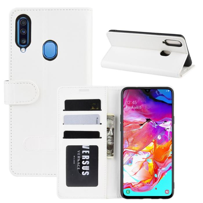 Bild 2, Samsung Galaxy A20s - Crazy Horse Plånboksfodral - Vit
