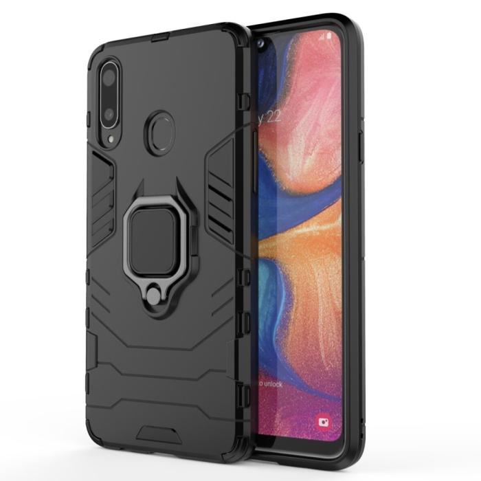 Bild 2, Samsung Galaxy A20s - Hybrid Ring Skal - Svart