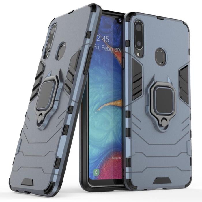 Bild 1, Samsung Galaxy A20s - Hybrid Ring Skal - Navy Blue