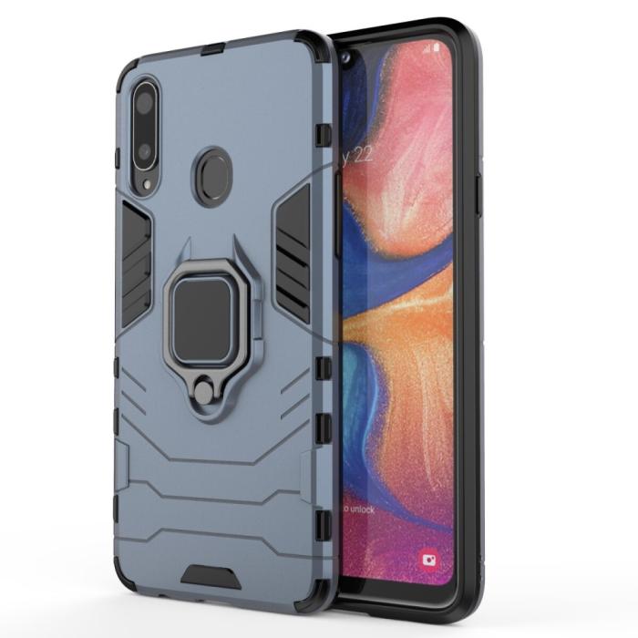 Bild 2, Samsung Galaxy A20s - Hybrid Ring Skal - Navy Blue