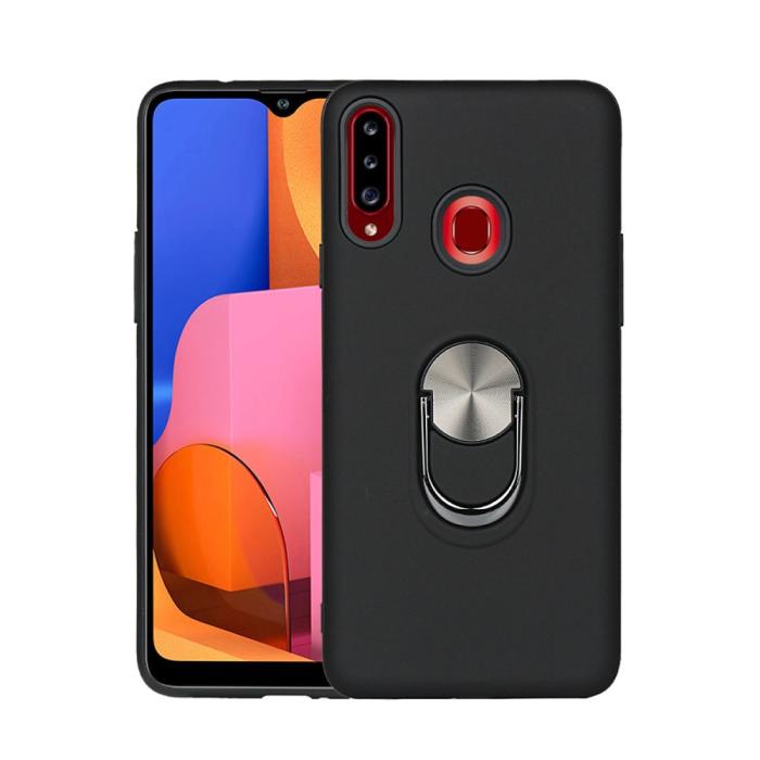 Bild 1, Samsung Galaxy A20s - Armor Hybrid Ring Skal - Svart