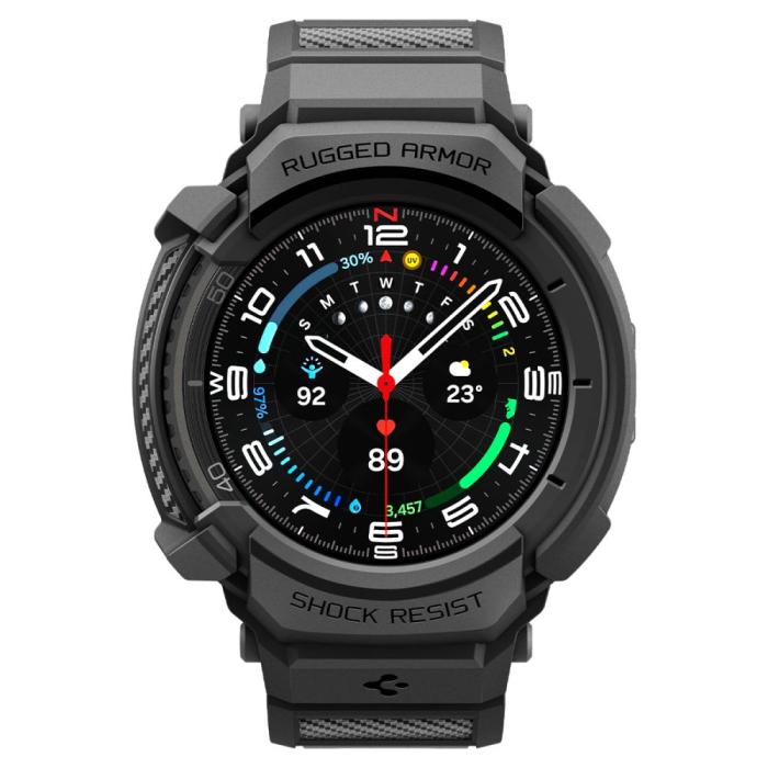 Bild 2, Spigen Galaxy Watch 8 46 mm Skal/Armband Rugged Armor 'Pro' Matt Svart