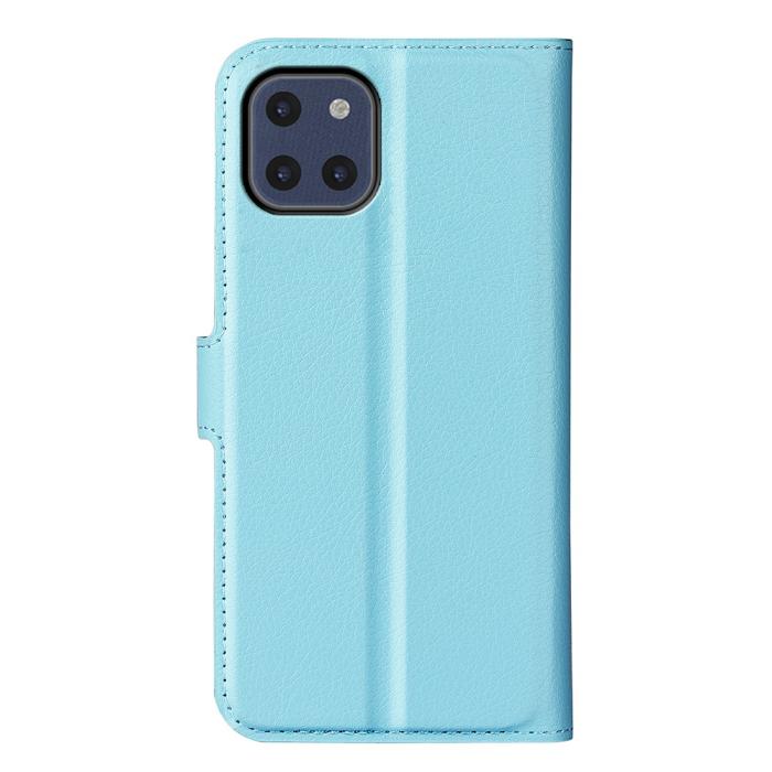 Bild 3, Samsung Galaxy A03 Fodral Litchi Läder Ljus Blå