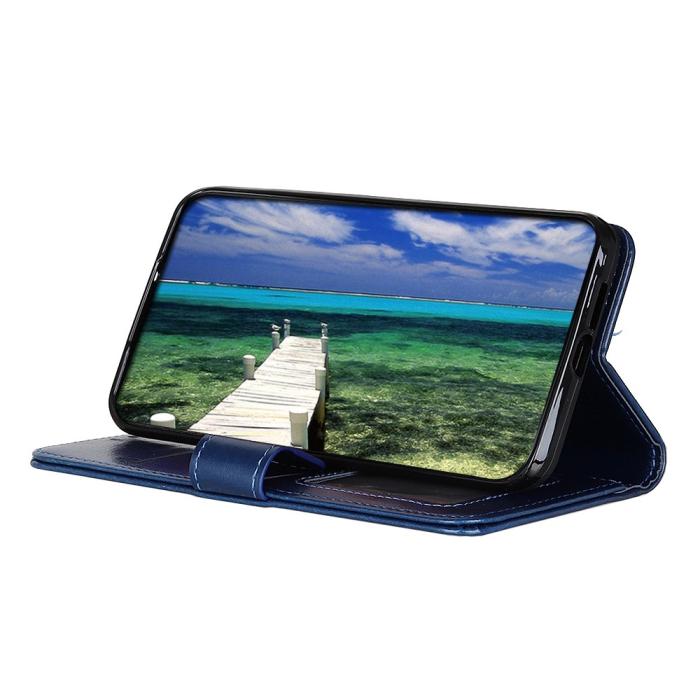 Bild 5, Xiaomi Redmi Note 11 4G Fodral Crazy Horse Läder Blå
