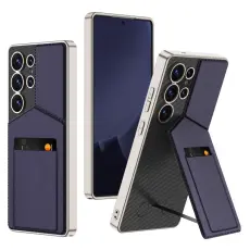 GKK Galaxy S25 Ultra Skal Kickstand Med Korthållare Blå