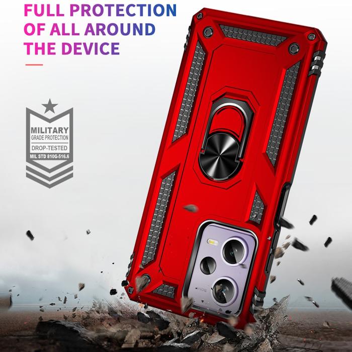Bild 3, Xiaomi Redmi Note 12 Pro 5G Skal Ring Armor Hybrid Röd