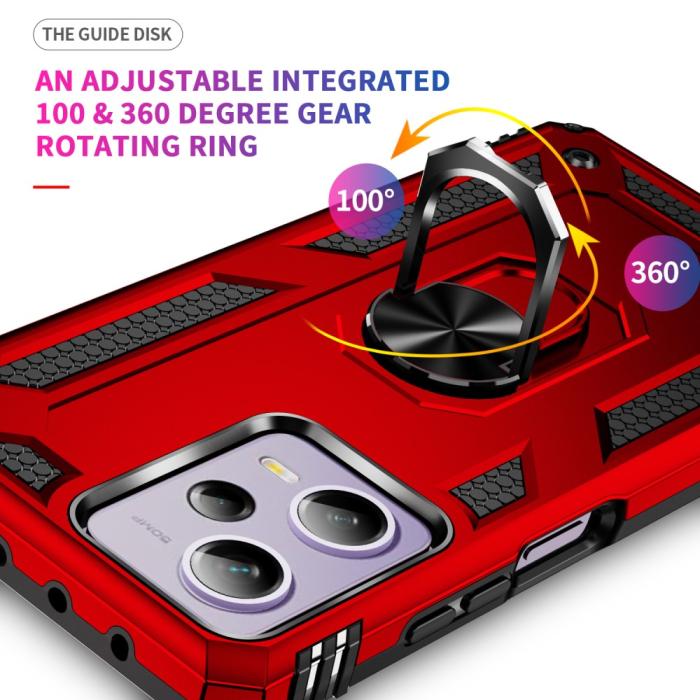Bild 4, Xiaomi Redmi Note 12 Pro 5G Skal Ring Armor Hybrid Röd