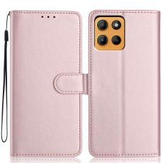 Motorola Moto G15 / G15 Power Fodral L&auml;der Ros&eacute;guld