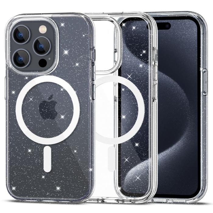 Bild 1, Tech-Protect iPhone 15 Pro Skal MagSafe FlexAir Hybrid Glitter