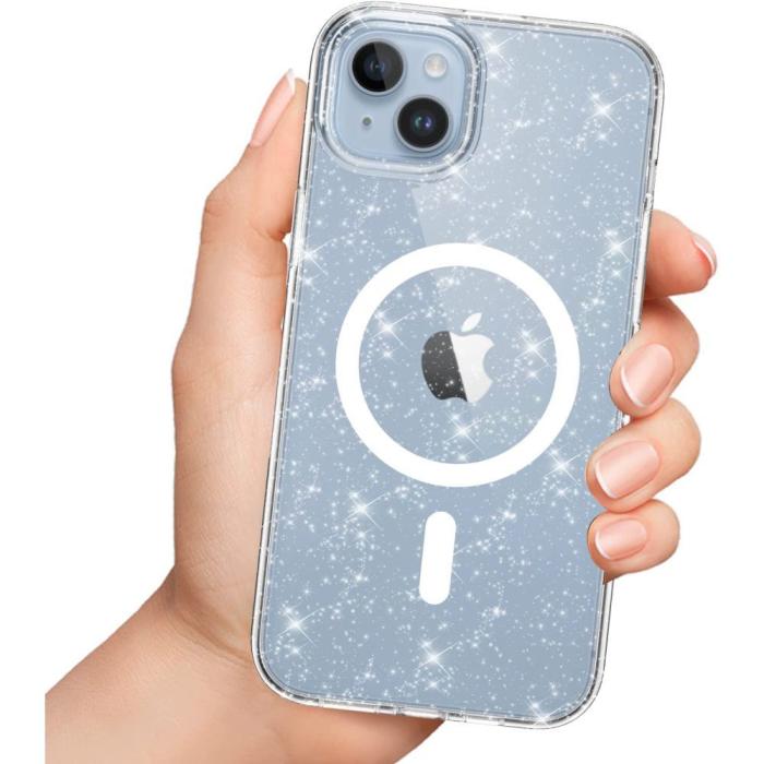 Bild 3, Tech-Protect iPhone 15 Pro Skal MagSafe FlexAir Hybrid Glitter