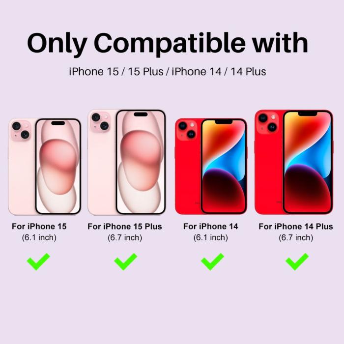 Bild 2, NORTHJO iPhone 15/15 Plus/14/14 Plus Linsskydd Strass 3-PACK Röd