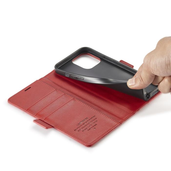 Bild 6, LC.IMEEKE iPhone 14 Pro Fodral Med Magnetisk Stängning Röd
