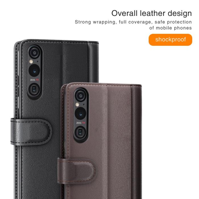 Bild 6, Sony Xperia 1 VI Fodral Premium Äkta Läder Svart