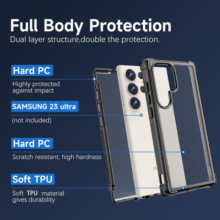 Bild 2, Samsung Galaxy S23 Ultra Skal Shockproof Hybrid Svart