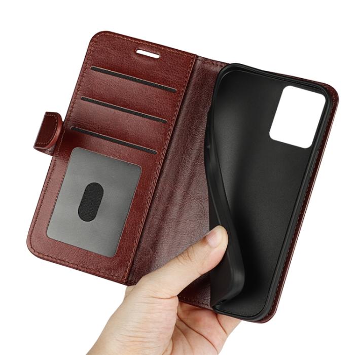 Bild 6, Motorola Moto G73 5G Fodral Crazy Horse Läder Brun
