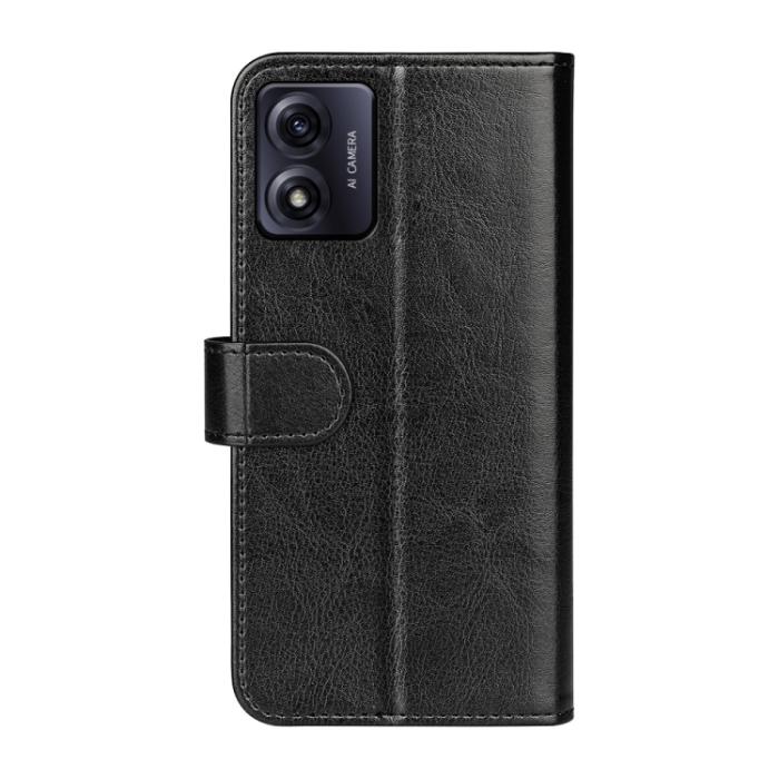 Bild 3, Motorola Moto E13 Fodral Crazy Horse Läder Svart