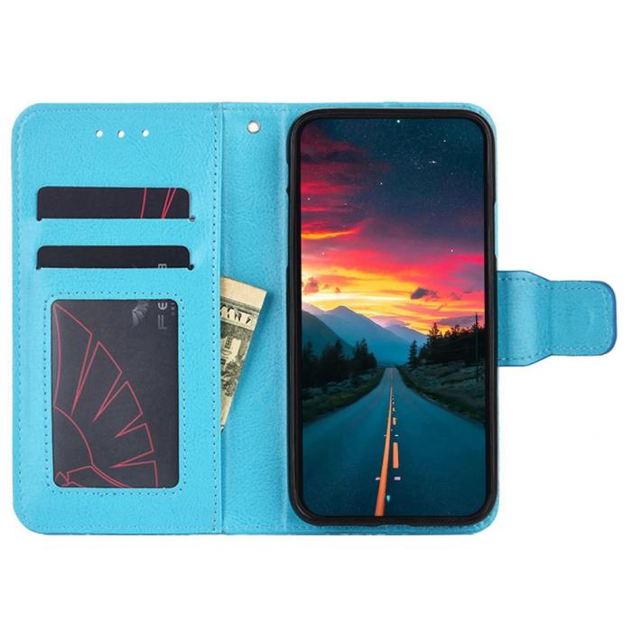Bild 2, Motorola Edge 30 Neo 5G Fodral PU-Läder Ljus Blå