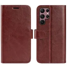 Samsung Galaxy S23 Ultra Fodral Crazy Horse L&auml;der Brun