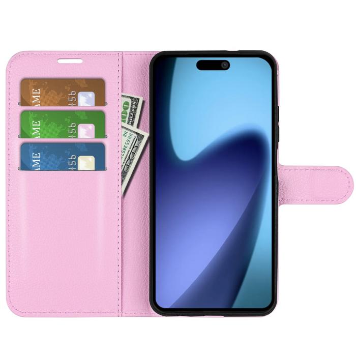Bild 5, iPhone Air Fodral Litchi Läder Ljus Rosa