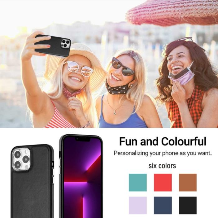 Bild 6, iPhone 15 Pro Skal Läderbelagt Svart