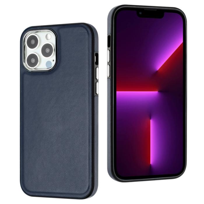 Bild 2, iPhone 15 Pro Skal Läderbelagt Blå