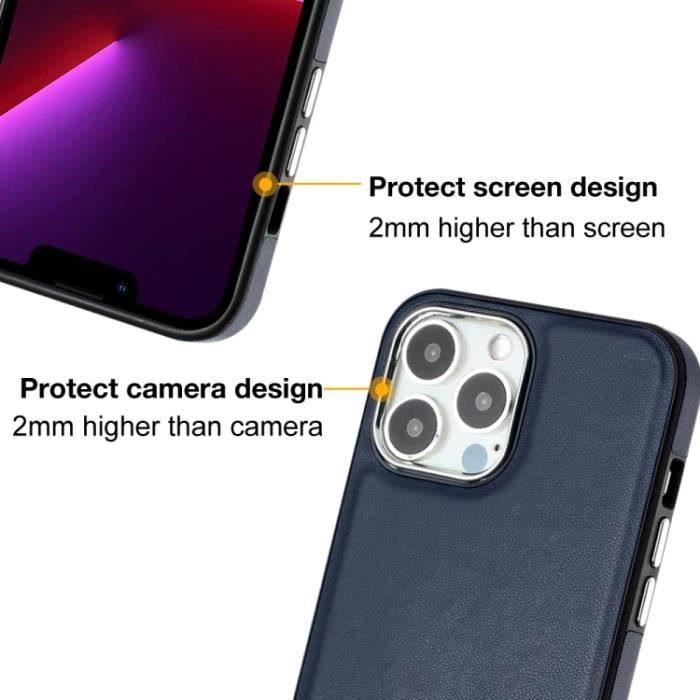 Bild 4, iPhone 15 Pro Skal Läderbelagt Blå