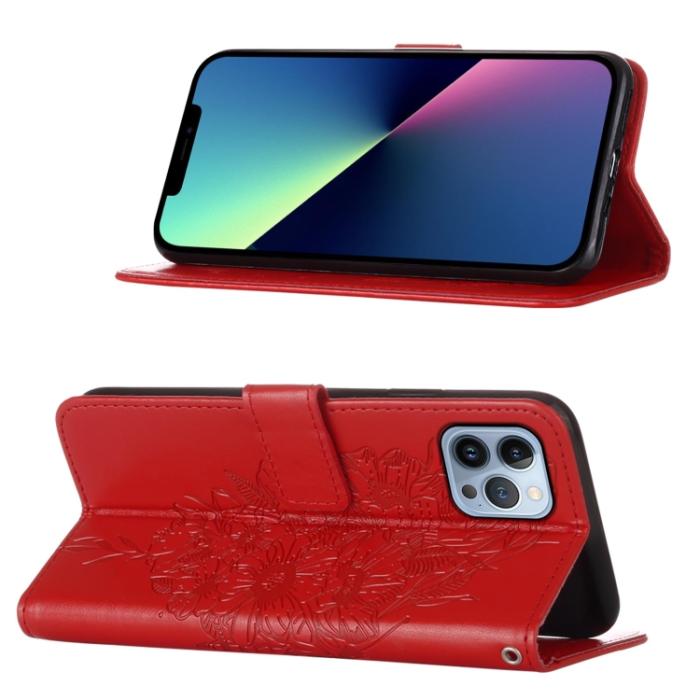 Bild 4, iPhone 15 Pro Fodral Med Fjäril Tryck Röd