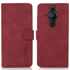 KHAZNEH Sony Xperia Pro-I Fodral Retro Läder Röd