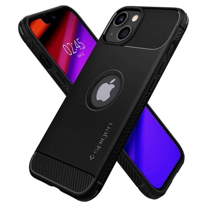 Bild 5, iPhone 13 Mini - Spigen Rugged Armor Skal - Matt Svart