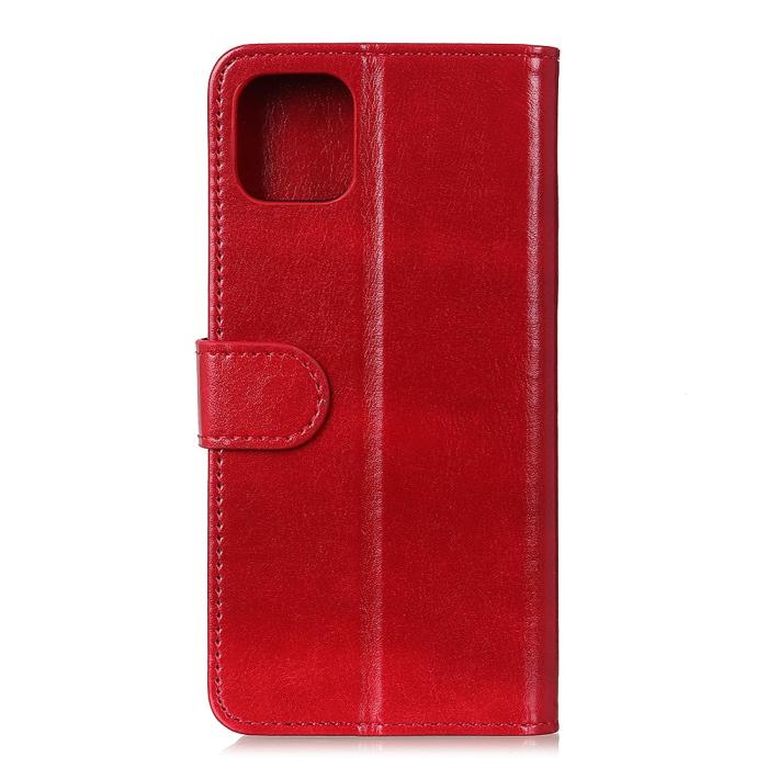 Bild 3, Xiaomi Mi 11 - Crazy Horse Läder Fodral - Röd