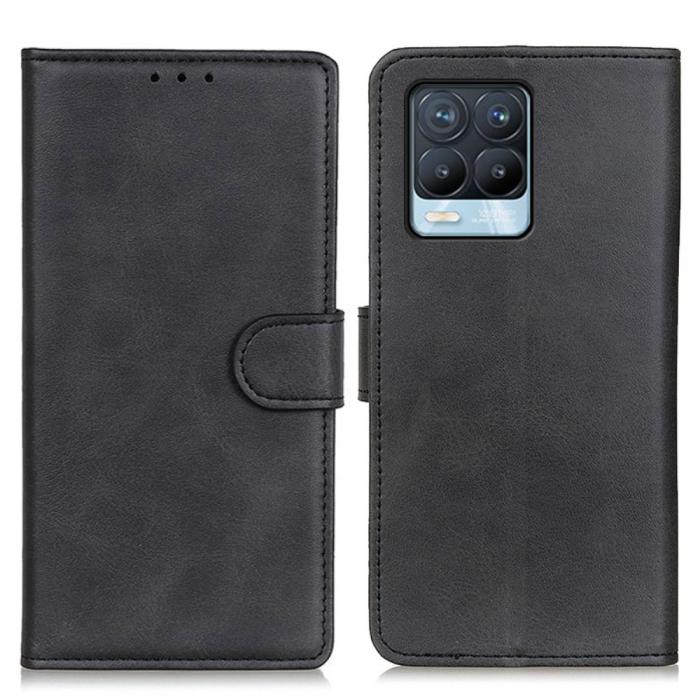 Bild 1, Realme 8 / 8 Pro - Läder Fodral - Svart