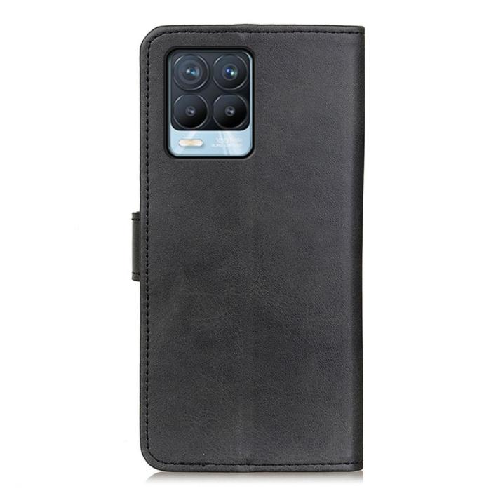 Bild 4, Realme 8 / 8 Pro - Läder Fodral - Svart
