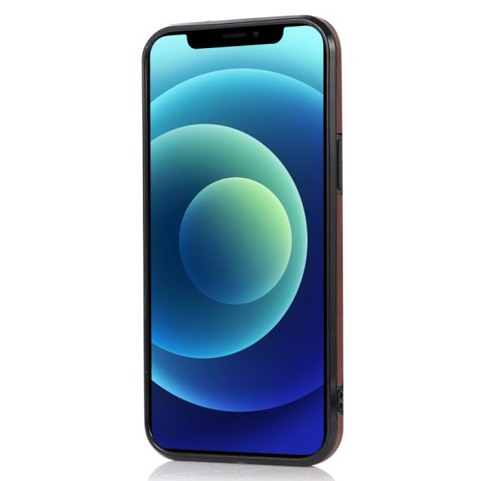 Bild 4, iPhone 13 Pro - Läderbelagt Skal Med Kortfack - Brun