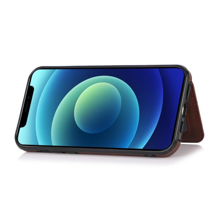 Bild 6, iPhone 13 Pro - Läderbelagt Skal Med Kortfack - Brun