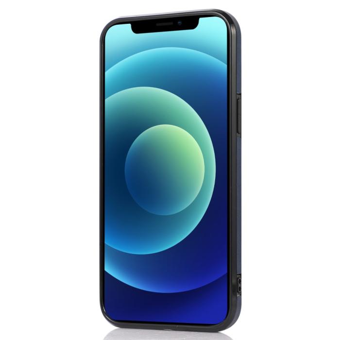 Bild 4, iPhone 13 Pro - Läderbelagt Skal Med Kortfack - Blå