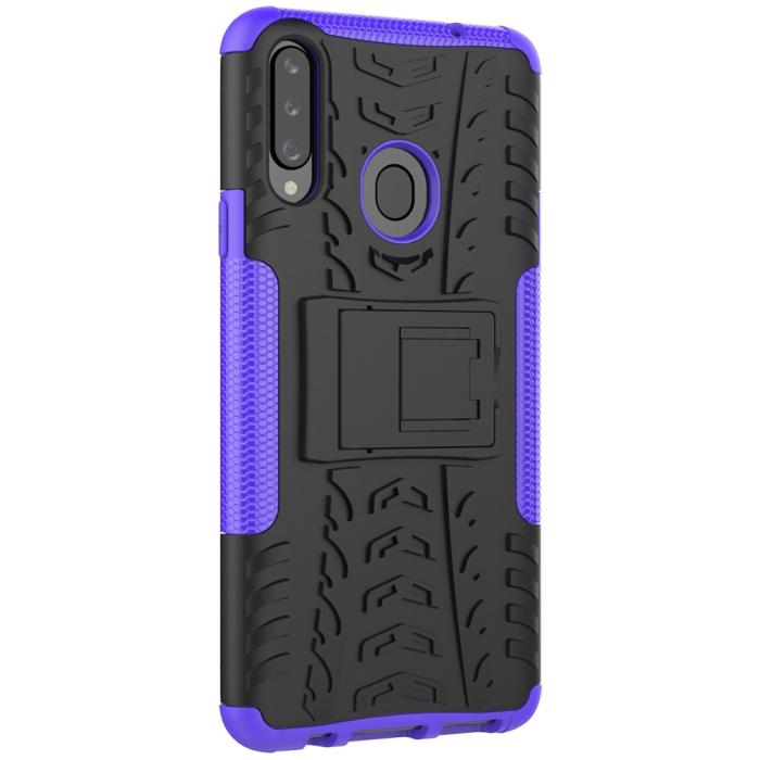 Bild 4, Samsung Galaxy A20s - Ultimata Stöttåliga Skalet med Stöd - Lila