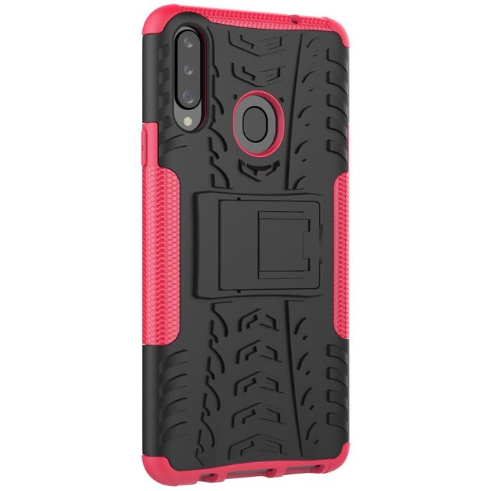 Bild 3, Samsung Galaxy A20s - Ultimata Stöttåliga Skalet med Stöd - Rosa