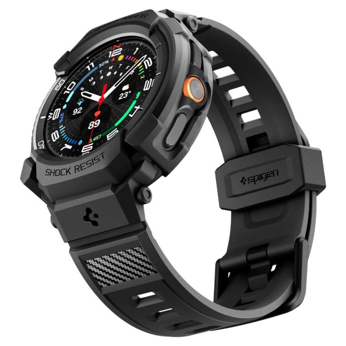 Bild 5, Spigen Galaxy Watch 8 46 mm Skal/Armband Rugged Armor 'Pro' Matt Svart