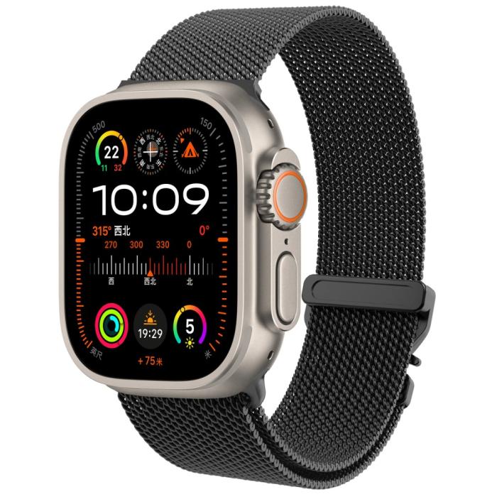 Bild 3, Apple Watch 38/40/41/42 mm Klockarmband Milanese Svart