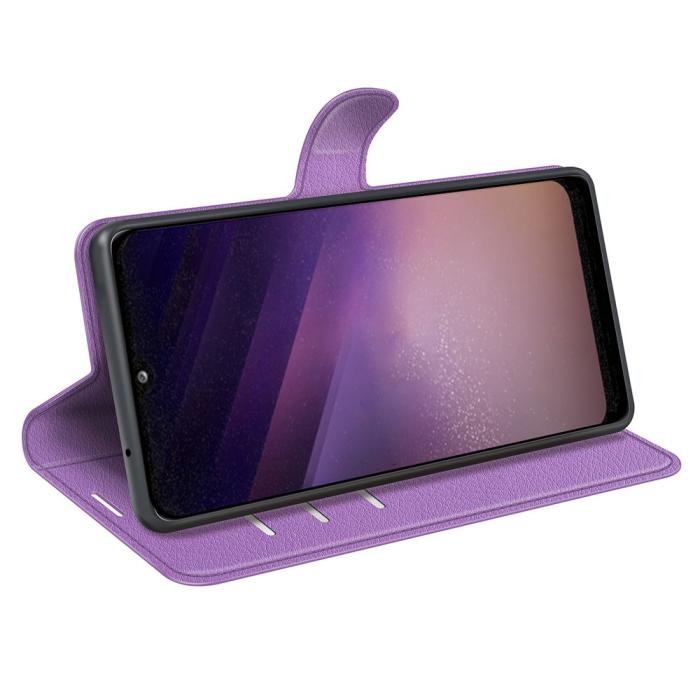 Bild 5, Samsung Galaxy A03 Fodral Litchi Läder Lila