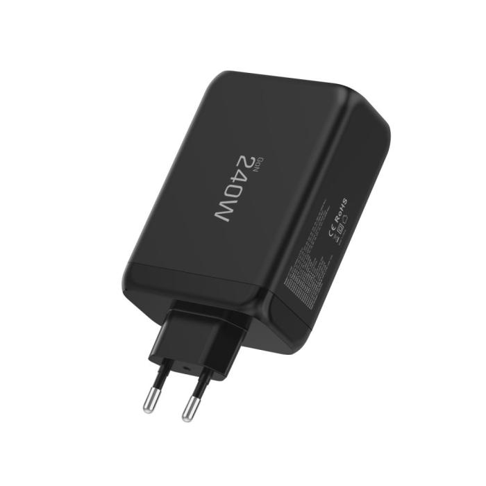 Bild 4, Tech-Protect 240W Väggladdare PD QC3.0 USB-C / USB-A Svart
