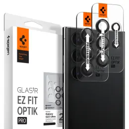 Spigen Galaxy S23 Ultra 2-PACK Optik.tR "Ez Fit" Linsskydd Svart