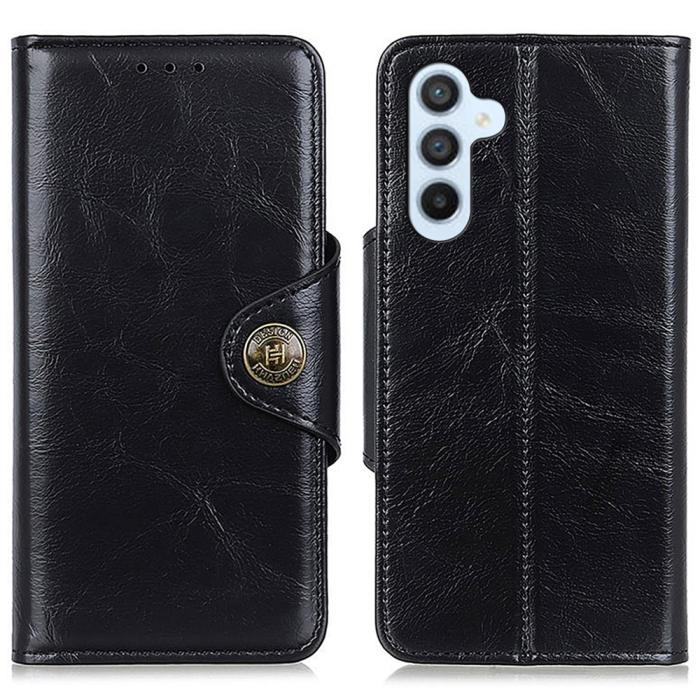 Bild 1, KHAZNEH Galaxy A34 5G Fodral Magnetisk Mässing Svart