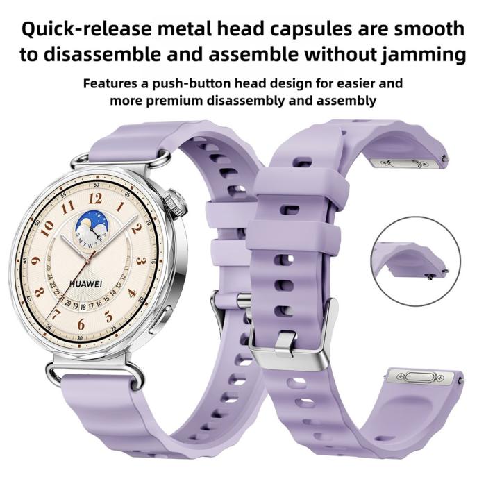 Bild 4, Klockarmband 18 mm Quick Release Wave Silikon Svart