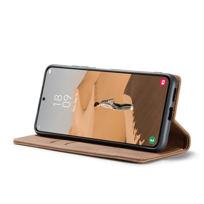 Bild 5, CASEME Samsung Galaxy S22 Plus Fodral Retro Läder Brun