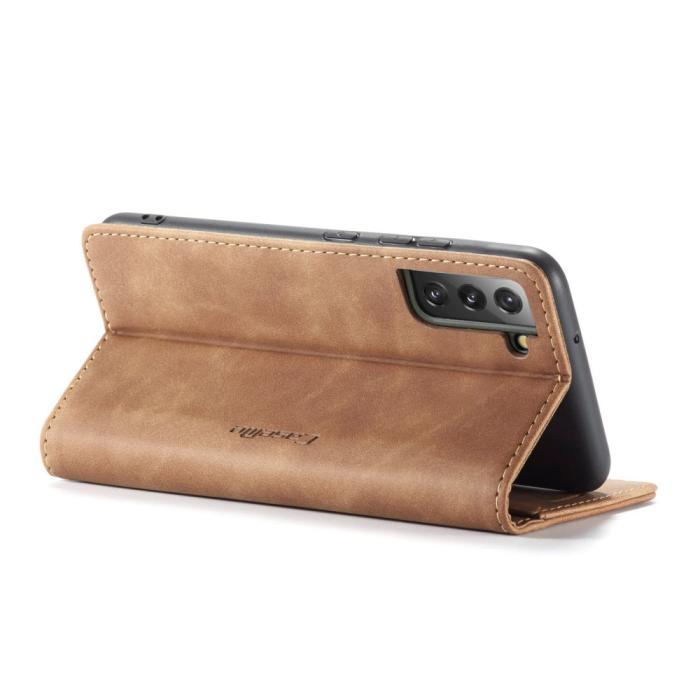 Bild 6, CASEME Samsung Galaxy S22 Plus Fodral Retro Läder Brun