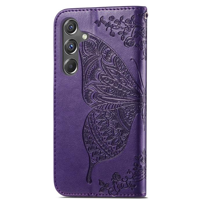 Bild 4, Samsung Galaxy A15 5G Fodral Big Butterfly Mörk Lila